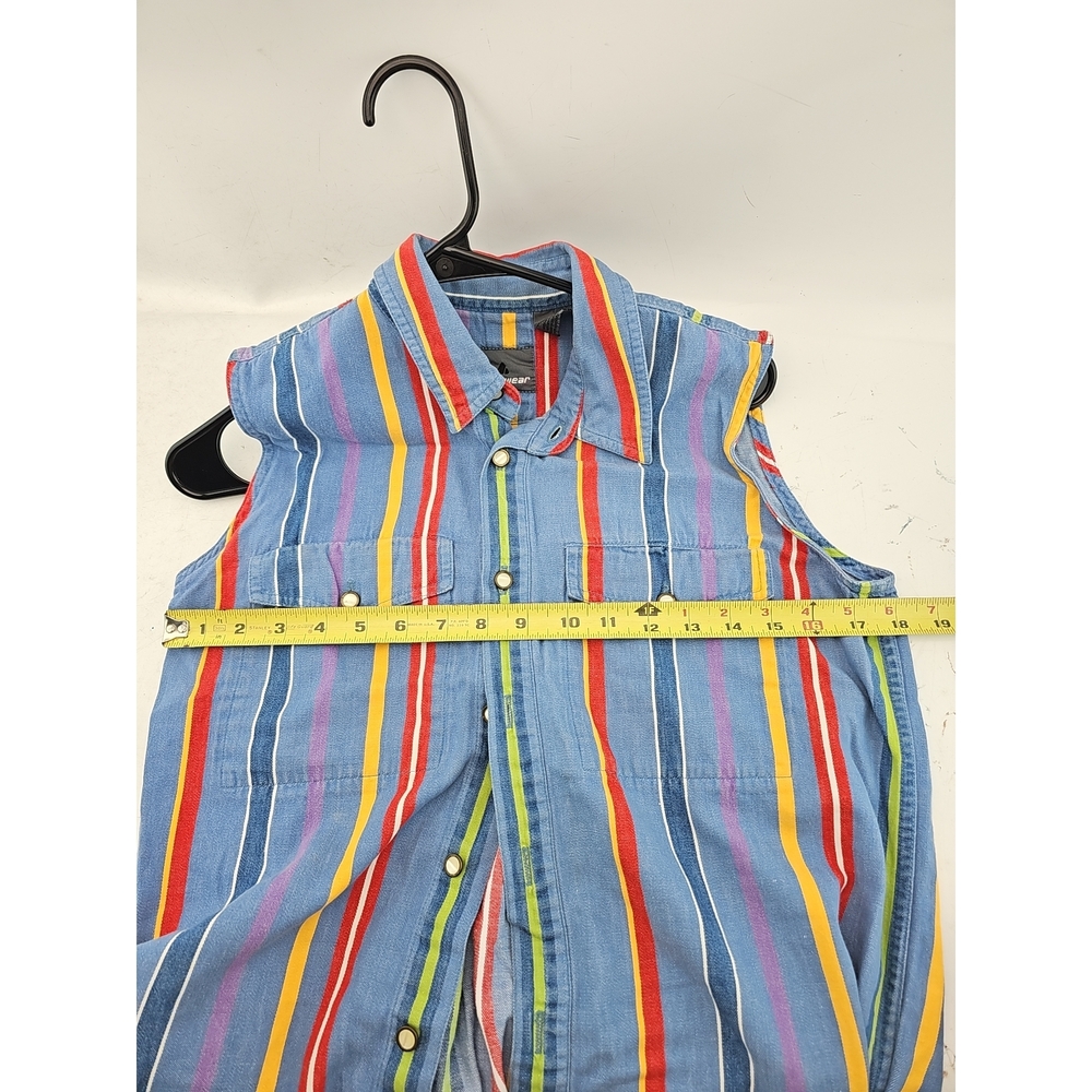 Lizwear Striped Sleeveless Button Down Shirt - Picture 5 of 5